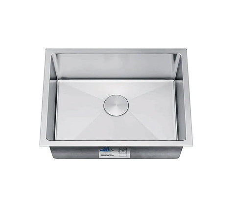 Allora USA - KH-2318-R15 - 23" x 18" x 10" Undermount Single Large Bowl Handmade Stainless Steel Kitchen Sink