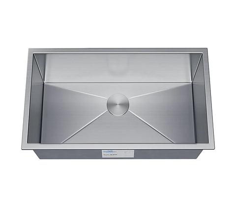 Allora USA - KH-3318-S - 33" x 18" x 9" Undermount Single Large Bowl Handmade Stainless Steel Kitchen Sink
