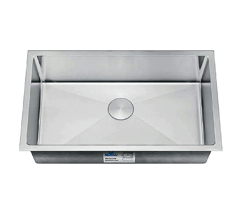Allora USA - KH-3518-R15 - 35" x 18" x 10" Handmade Undermount Single Large Bowl Stainless Steel Kitchen Sink