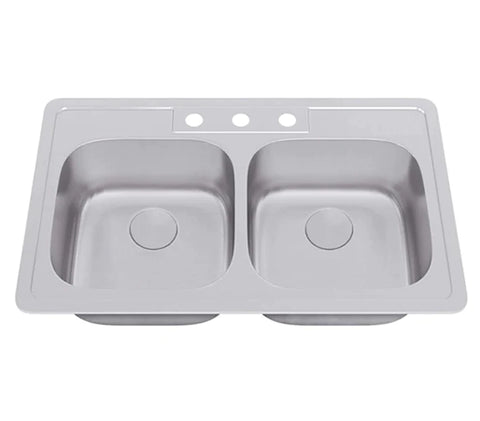 Double Bowl Top Mount Kitchen Sink