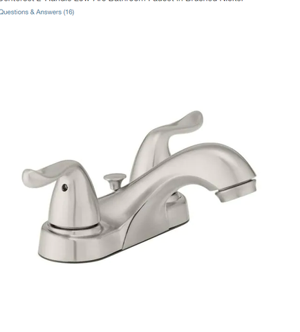 Glacier Bay Constructor 4 in. Centerset 2-Handle Bathroom Faucet in Brushed Nickel