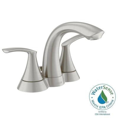 Moen Darcy 4 in. Centerset 2-Handle Bathroom Faucet in Spot Resist Brushed Nickel - KralSu Sink and Faucet Supplies