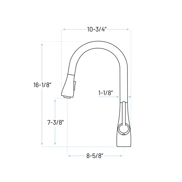 Allora USA - A-810 Kitchen Faucet - Single Handle Pull Down