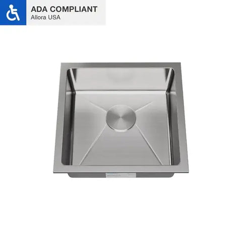 Allora USA - ADA-KH-1618-S-R20 - 18" x 16" x 5 1/4" ADA Tight Radius Undermount Single Bowl Stainless Steel Kitchen Sink