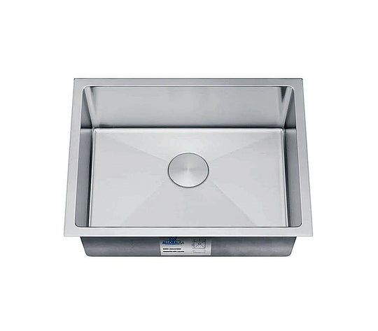 Allora USA - KH-2118-9-S-R20 Undermount Single Bowl Handmade Stainless Steel Kitchen Sink