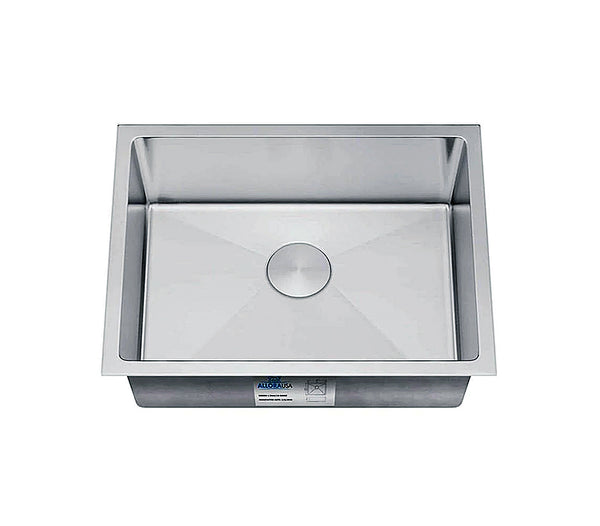 Allora USA - KH-2118-9-S-R20 Undermount Single Bowl Handmade Stainless Steel Kitchen Sink