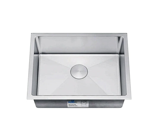Allora USA - KH-2318-R15 - 23" x 18" x 10" Undermount Single Large Bowl Handmade Stainless Steel Kitchen Sink
