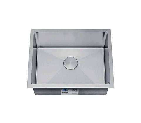 Allora USA - KH-2318-9-S-R20 Undermount Single Bowl Handmade Stainless Steel Kitchen Sink