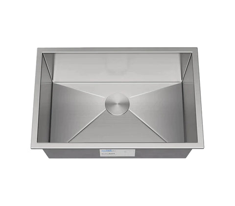 Allora USA - KH-2718-9-S-R20 Handmade Undermount Single Bowl Stainless Steel Kitchen Sink