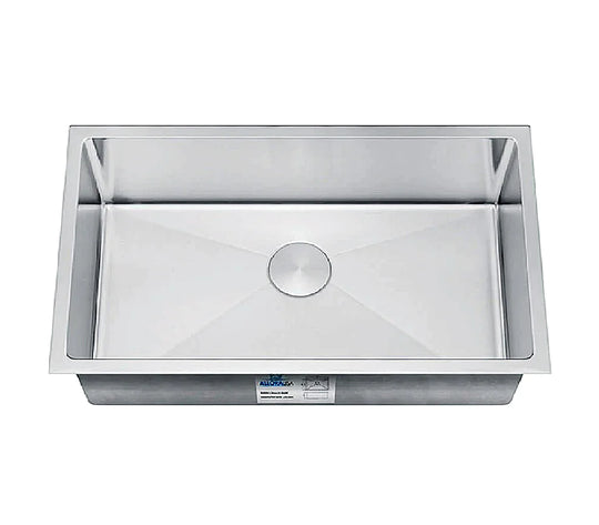 Allora USA - KH-2918-R15 - 29" x 18" x 10" Handmade Undermount Single Large Bowl Stainless Steel Kitchen Sink