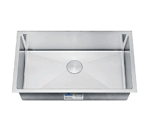 Allora USA - KH-2918-R15 - 29" x 18" x 10" Handmade Undermount Single Large Bowl Stainless Steel Kitchen Sink