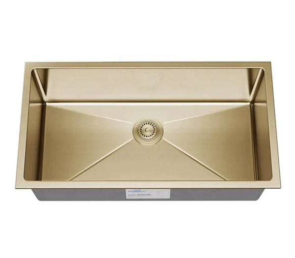 Allora USA - KH-3018-R15-GL - Gold 30" x 18" x 10" Undermount Bowl Tight Radius Large Bowl