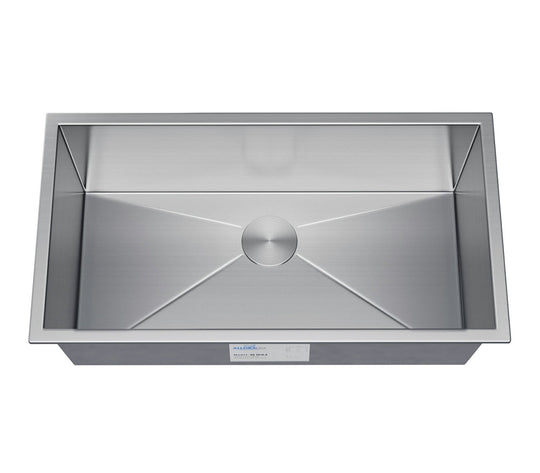 Allora USA - KH-3118-9-S-R0 Handmade Undermount Double Bowl Kitchen Sink