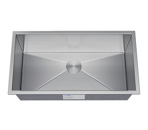 Allora USA - KH-3118-9-S-R0 Handmade Undermount Double Bowl Kitchen Sink
