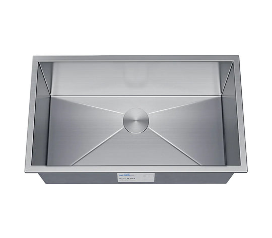 Allora USA - KH-3318-S - 33" x 18" x 9" Undermount Single Large Bowl Handmade Stainless Steel Kitchen Sink
