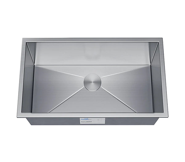 Allora USA - KH-3318-S - 33" x 18" x 9" Undermount Single Large Bowl Handmade Stainless Steel Kitchen Sink