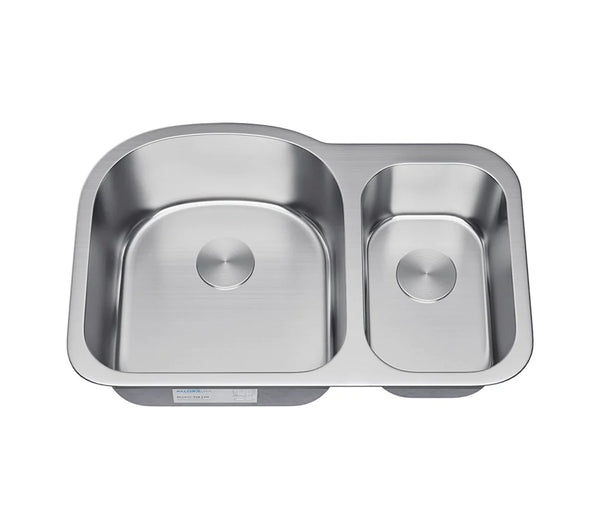 Allora USA - KSN-2131 - 31" x 21" x 9/7" Undermount 70/30 Double Bowl Stainless Steel Kitchen Sink
