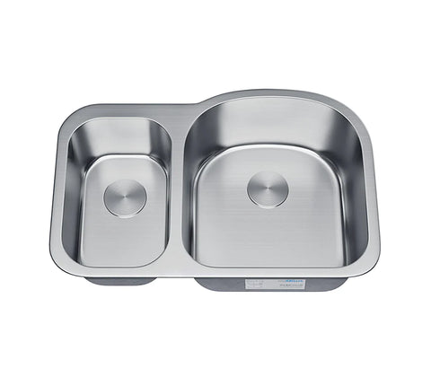 Allora USA - KSN-3121R - 31" x 21" x 9/7" Undermount 30/70 Double Bowl Stainless Steel Kitchen Sink