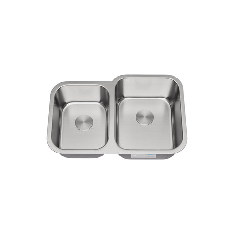 Allora USA - KSN-3221R - 32" x 21" x 9/8" Undermount 40/60 Double Bowl Stainless Steel Kitchen Sink