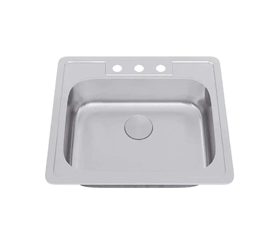 Allora USA - TOP-2522-8-S Top Mount Single Bowl Kitchen Sink