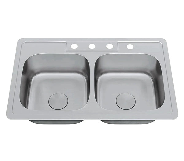Top Mount Double Bowl Kitchen Sink
