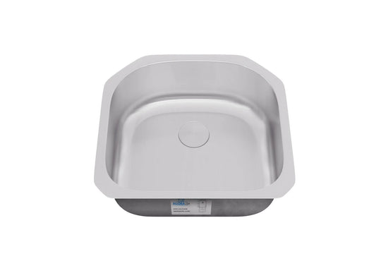 Allora USA KSN-2321- 8 Undermount "D" Shape Single Bowl Stainless Steel Kitchen Sink