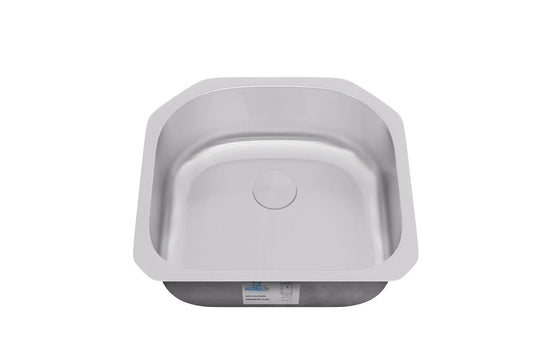 Allora USA KSN-2321- 7 Undermount "D" Shape Single Bowl Stainless Steel Kitchen Sink