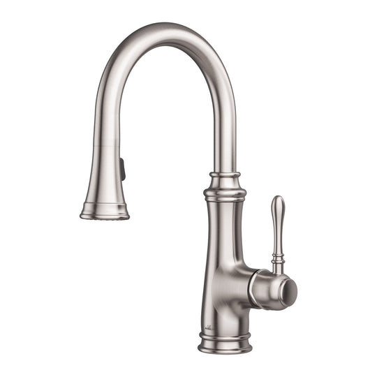 Allora USA - A-726-BN Kitchen Faucet - Single Handle Pull Down Sprayer - Brushed Nickel