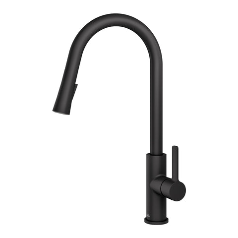 Allora USA - A-740-BL Single Handle Kitchen Faucet in Black