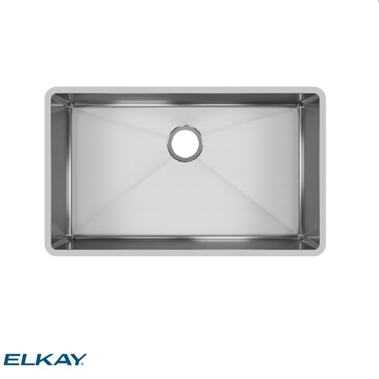 Elkay Crosstown Undermount Stainless Steel 32 in. Single Bowl Kitchen Sink with Center Drain