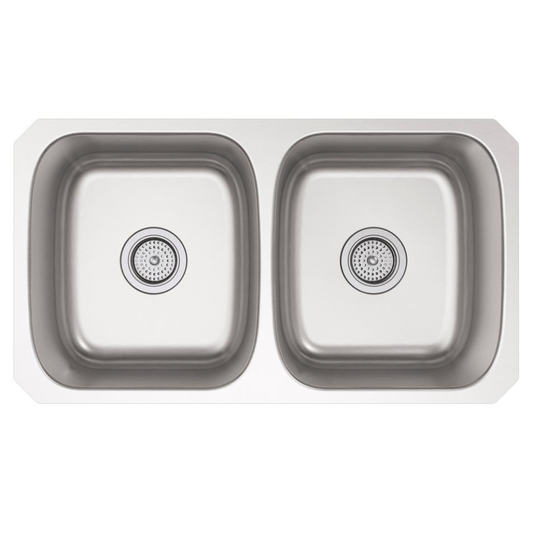 KOHLER Ballad Undermount Stainless Steel 32 in. Double Bowl Kitchen Sink