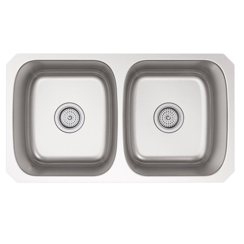 KOHLER Ballad Undermount Stainless Steel 32 in. Double Bowl Kitchen Sink