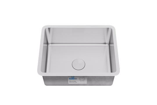 Allora USA - KSN-1917-R25 - 19" x 17" x 9" Undermount Single Bowl Stainless Steel Kitchen/Bar Sink