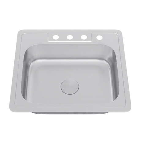 Allora USA - TOP-2116 25" x 22" x 7" Top Mount Single Bowl Kitchen Sink