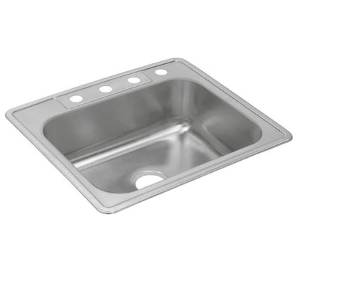 Elkay Signature Plus Dual Mount Stainless Steel 25 in. 4-Hole Single Bowl Kitchen Sink