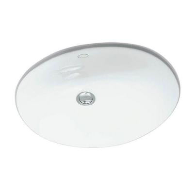 Kohler Caxton Vitreous China Undermount Bathroom Sink in White with Overflow Drain