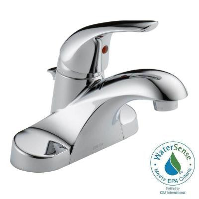 Delta Foundations 4 in. Centerset Single-Handle Bathroom Faucet in Chrome - KralSu Sink and Faucet Supplies