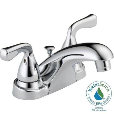Delta Foundations 4 in. Centerset 2-Handle Bathroom Faucet in Chrome - KralSu Sink and Faucet Supplies