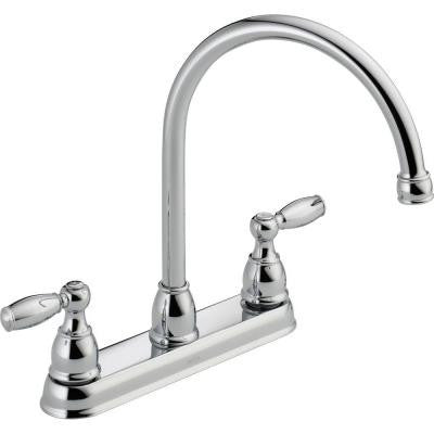 Delta Foundations 2-Handle Standard Kitchen Faucet in Chrome - KralSu Sink and Faucet Supplies