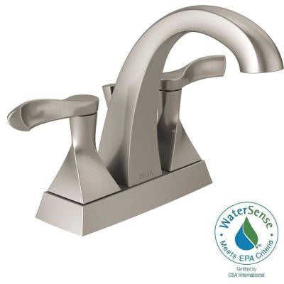 Delta Everly 4 in. Centerset 2-Handle Bathroom Faucet in SpotShield Brushed Nickel - KralSu Sink and Faucet Supplies