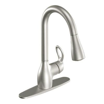 Moen Kleo Single-Handle Pull-Down Sprayer Kitchen Faucet with Reflex in Spot Resist Stainless - KralSu Sink and Faucet Supplies