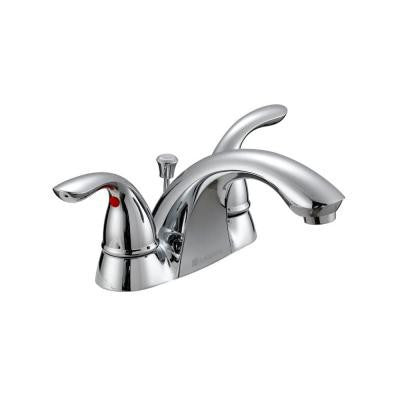 Glacier Bay Builders 4 in. Centerset 2-Handle Low Arc Bathroom Faucet in Chrome - KralSu Sink and Faucet Supplies