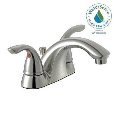 Glacier bay Builders 4 in. Centerset 2-Handle Low-Arc Bathroom Faucet in Brushed Nickel - KralSu Sink and Faucet Supplies