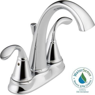 Delta Zella 4 in. Centerset 2-Handle Bathroom Faucet in Chrome