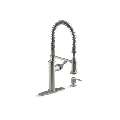 Kohler Sous Pro-Style Single-Handle Pull-Down Sprayer Kitchen Faucet in Vibrant Stainless - KralSu Sink and Faucet Supplies