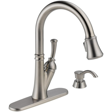 Delta Savile Venetian Bronze 1-Handle Pull-Down Kitchen Faucet - Stainless - KralSu Sink and Faucet Supplies