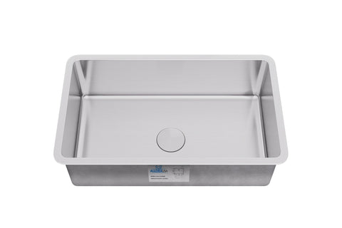 Allora USA - KSN-3018 R25 - 30" x 18" x 9" Undermount Single Bowl Stainless Steel Kitchen Sink - KralSu Sink and Faucet Supplies